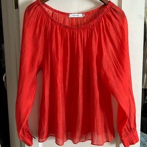 Gorgeous Sheer Red Douchanglee Blouse. Size 38 EU.